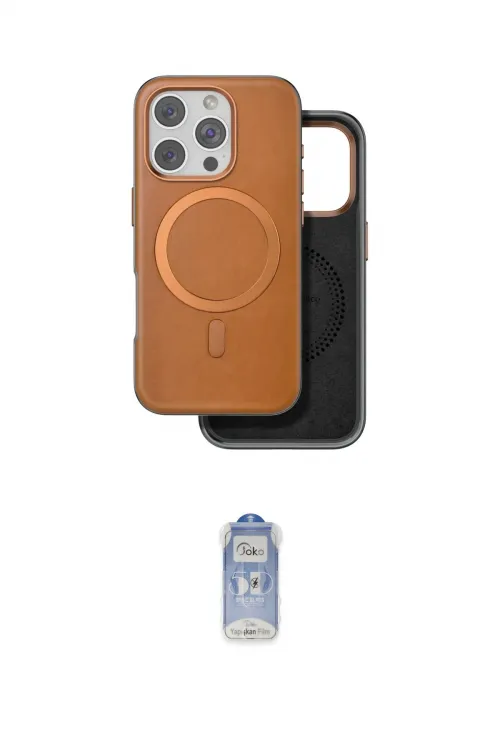 ieg™ iPhone 16 Pro Max Kılıf Pusula Işık Koleksiyonu - Siyah Joko Magic 5D Cam