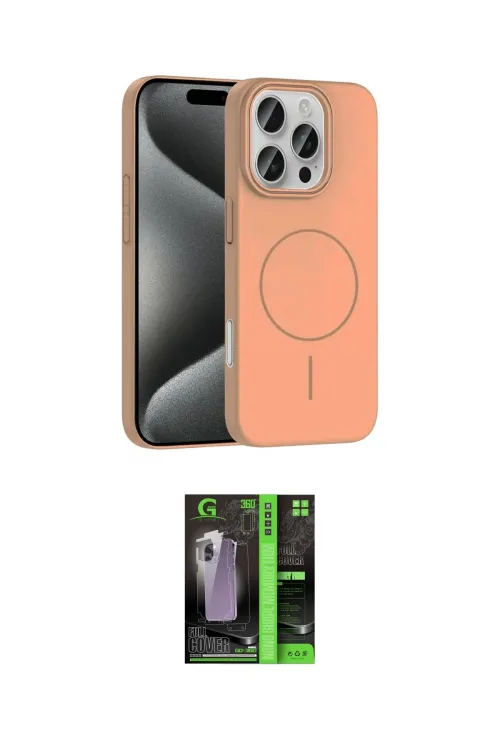 ieg™ iPhone 16 Pro Max Kılıf Siluet Doku Özel Seri - Şeffaf 360 Full Body Arka Koruyucu