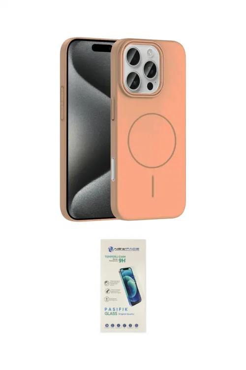 ieg™ iPhone 16 Pro Max Kılıf Siluet Doku Özel Seri - Şeffaf Pasifik Cam Ekran Koruyucu