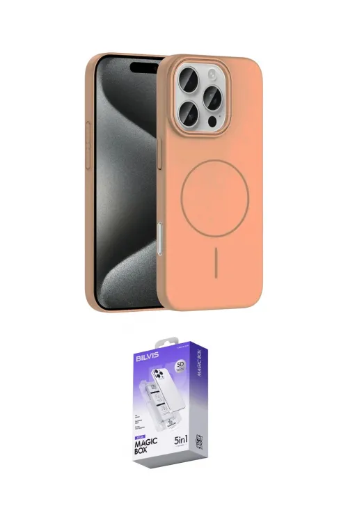 ieg™ iPhone 16 Pro Max Kılıf Siluet Doku Özel Seri - Siyah Bilvis 5in1 3D Magic Cam Ekran Koruyucu