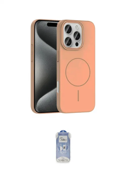 ieg™ iPhone 16 Pro Max Kılıf Siluet Doku Özel Seri - Siyah Joko Magic 5D Cam