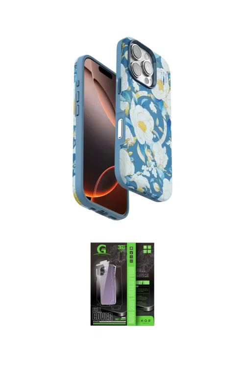 ieg™ iPhone 16 Pro Max Kılıf Siluet Doku - Şeffaf 360 Full Body Arka Koruyucu