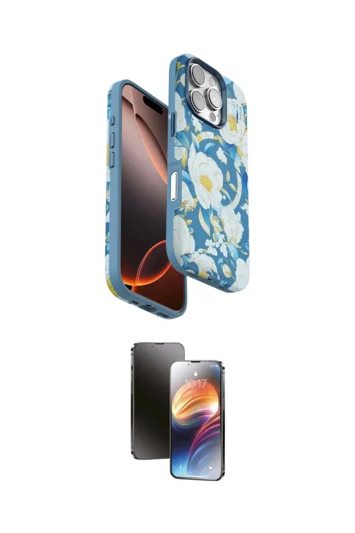 ieg™ iPhone 16 Pro Max Kılıf Siluet Doku - Siyah 3D Antistatik Mat Seramik Nano Ekran Koruyucu