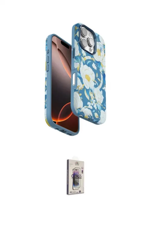 ieg™ iPhone 16 Pro Max Kılıf Siluet Doku - Siyah Bilvis 3D Cam Ekran Koruyucu