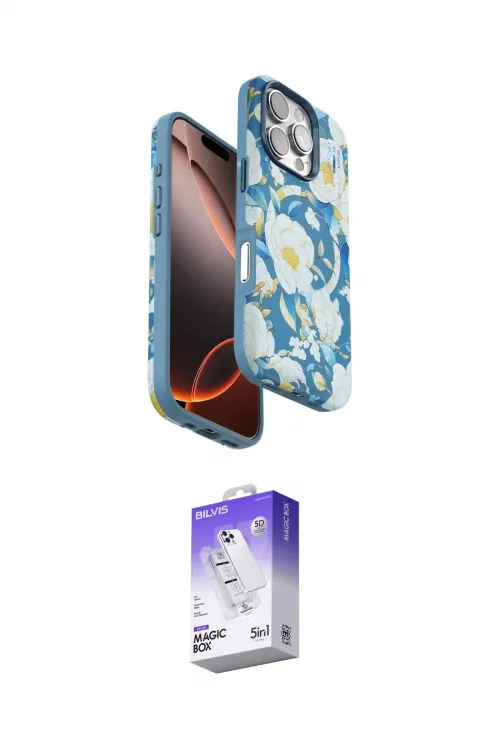ieg™ iPhone 16 Pro Max Kılıf Siluet Doku - Siyah Bilvis 5in1 3D Magic Cam Ekran Koruyucu