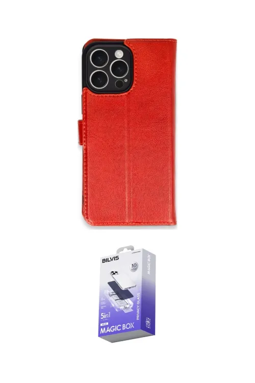 ieg™ iPhone 16 Pro Max Kılıf Siluet Işık Serisi - Siyah Bilvis 5in1 5D Magic Hayalet Cam Ekran Koruyucu