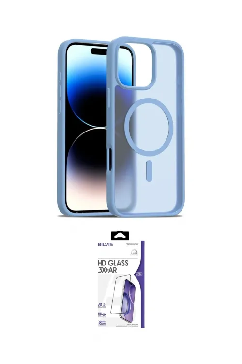 ieg™ iPhone 16 Pro Max Kılıf Siluet Minimal Prime - Siyah Bilvis 3X AR HD Cam Ekran Koruyucu