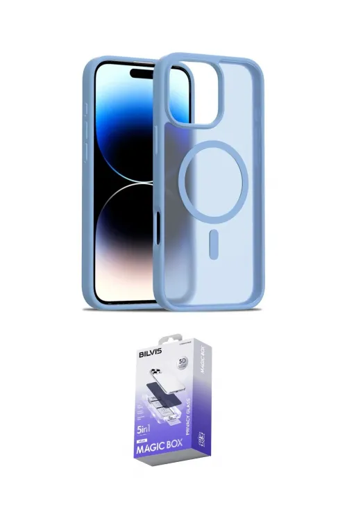 ieg™ iPhone 16 Pro Max Kılıf Siluet Minimal Prime - Siyah Bilvis 5in1 5D Magic Hayalet Cam Ekran Koruyucu