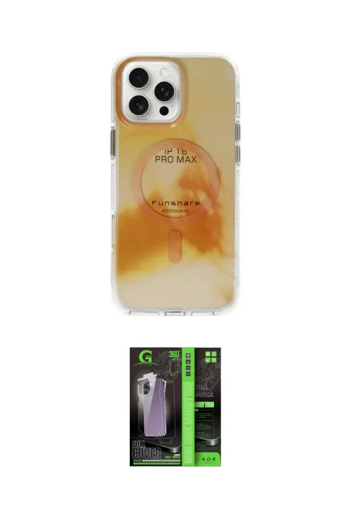 ieg™ iPhone 16 Pro Max Kılıf Ufuk Doku Prime - Şeffaf 360 Full Body Arka Koruyucu