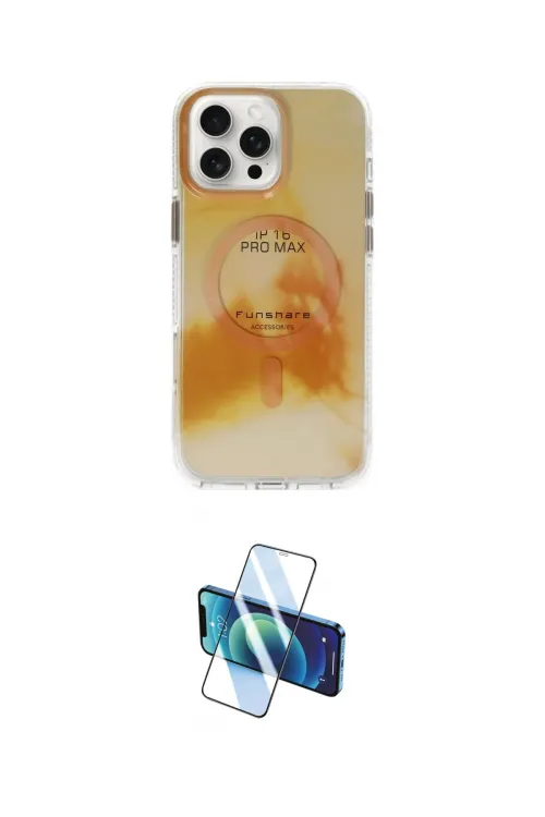 ieg™ iPhone 16 Pro Max Kılıf Ufuk Doku Prime - Siyah 3D Antistatik Cam Ekran Koruyucu