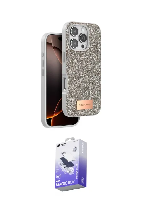 ieg™ iPhone 16 Pro Max Kılıf Vadi Klasik Serisi - Siyah Bilvis 5in1 5D Magic Hayalet Cam Ekran Koruyucu