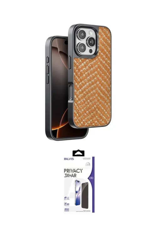 ieg™ iPhone 16 Pro Max Kılıf Vadi Özel Seri - Siyah Bilvis 3X AR Hayalet Cam Ekran Koruyucu