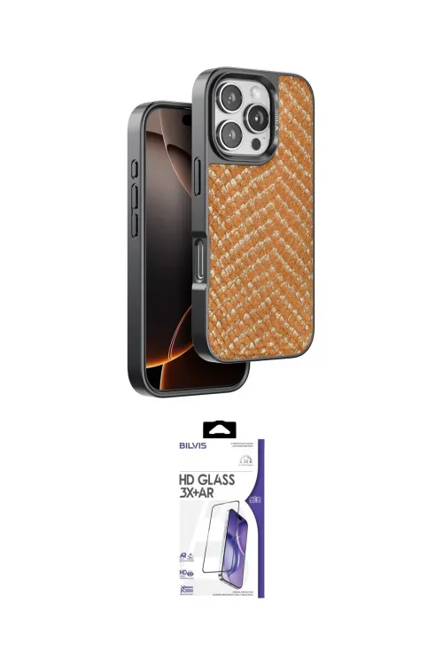 ieg™ iPhone 16 Pro Max Kılıf Vadi Özel Seri - Siyah Bilvis 3X AR HD Cam Ekran Koruyucu