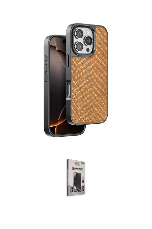 ieg™ iPhone 16 Pro Max Kılıf Vadi Özel Seri - Siyah Bilvis Hayalet Cam Ekran Koruyucu