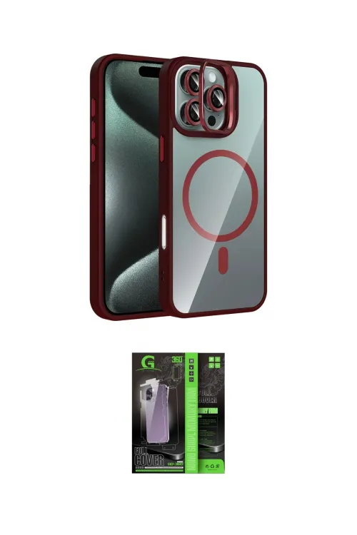 ieg™ iPhone 16 Pro Max Kılıf Yadigar Asil Koleksiyonu - Şeffaf 360 Full Body Arka Koruyucu