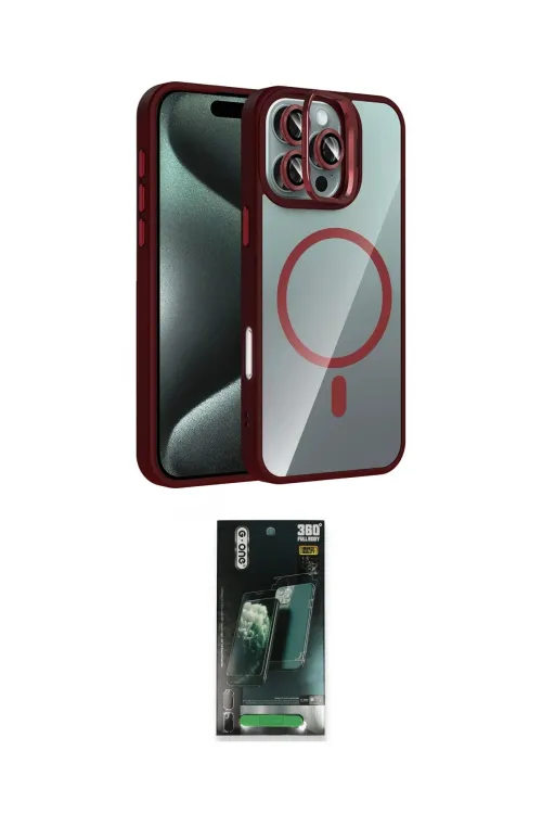 ieg™ iPhone 16 Pro Max Kılıf Yadigar Asil Koleksiyonu - Siyah 360 Mat Full Body Arka Koruyucu