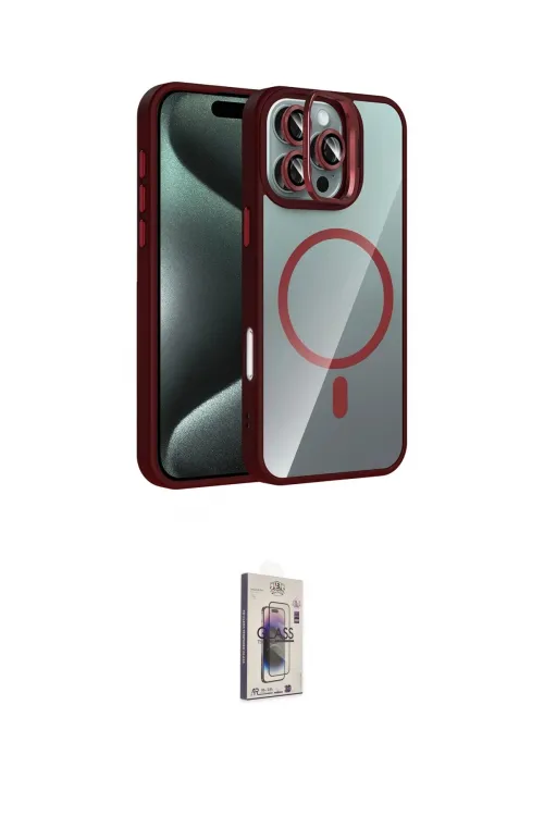 ieg™ iPhone 16 Pro Max Kılıf Yadigar Asil Koleksiyonu - Siyah Bilvis 3D Cam Ekran Koruyucu