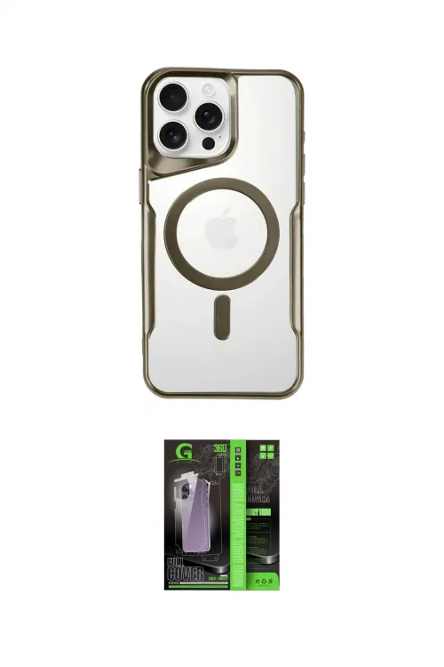 ieg™ iPhone 16 Pro Max Kılıf Yadigar Klasik Özel Seri - Şeffaf 360 Full Body Arka Koruyucu
