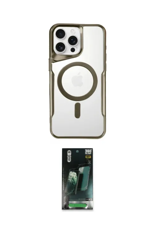 ieg™ iPhone 16 Pro Max Kılıf Yadigar Klasik Özel Seri - Siyah 360 Mat Full Body Arka Koruyucu