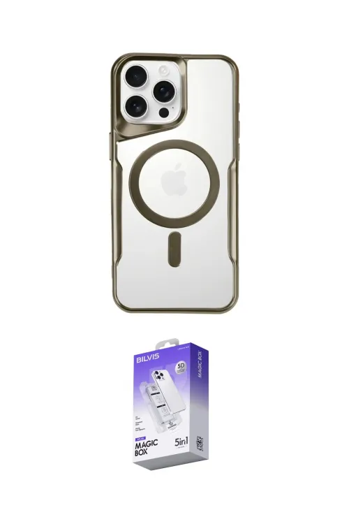 ieg™ iPhone 16 Pro Max Kılıf Yadigar Klasik Özel Seri - Siyah Bilvis 5in1 3D Magic Cam Ekran Koruyucu