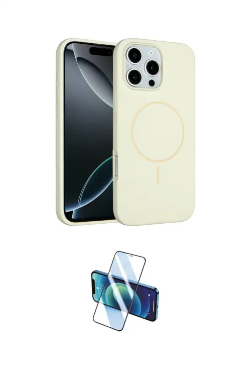 ieg™ iPhone 16 Pro Max Kılıf Yankı Form Serisi - Siyah 3D Antistatik Cam Ekran Koruyucu