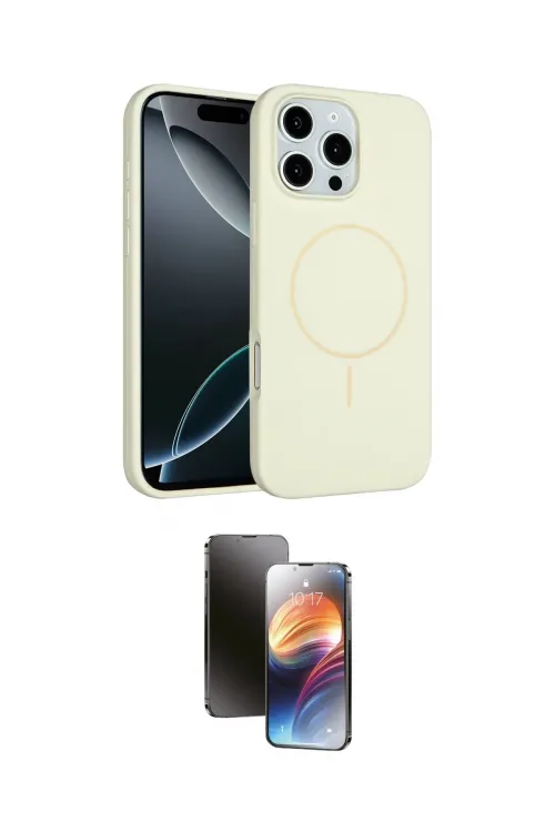 ieg™ iPhone 16 Pro Max Kılıf Yankı Form Serisi - Siyah 3D Antistatik Mat Seramik Nano Ekran Koruyucu