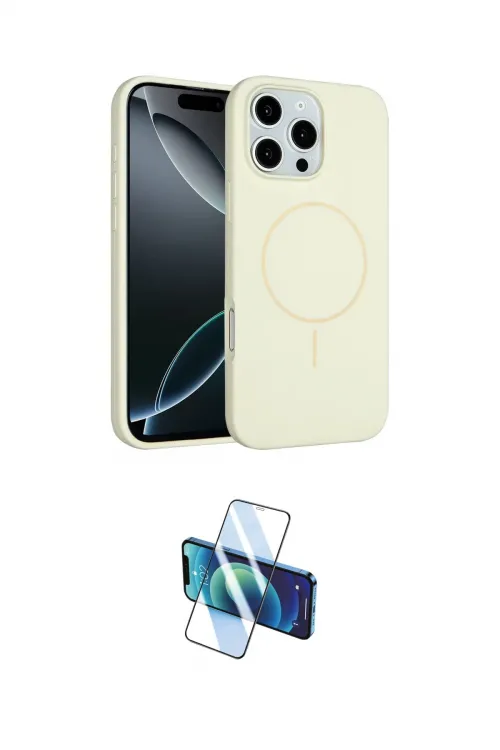 ieg™ iPhone 16 Pro Max Kılıf Yankı Form Serisi - Siyah 3D Antistatik Seramik Nano Ekran Koruyucu