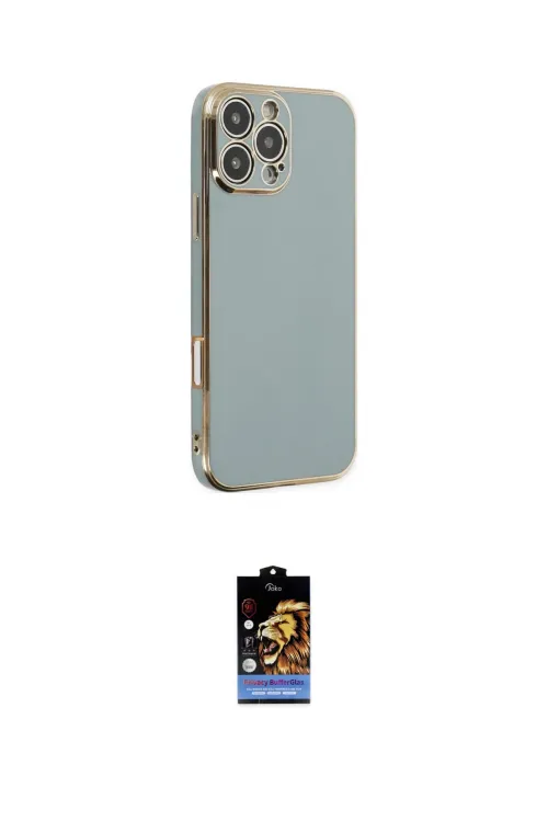 ieg™ iPhone 16 Pro Max Kılıf Yankı Serisi - Siyah Buffer Hayalet Cam Ekran Koruyucu