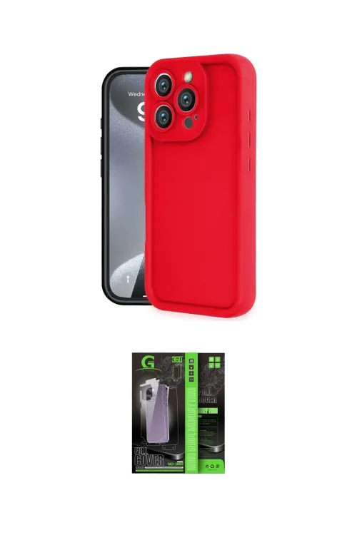 ieg™ iPhone 16 Pro Max Kılıf Yankı Yansıma Özel Seri - Şeffaf 360 Full Body Arka Koruyucu
