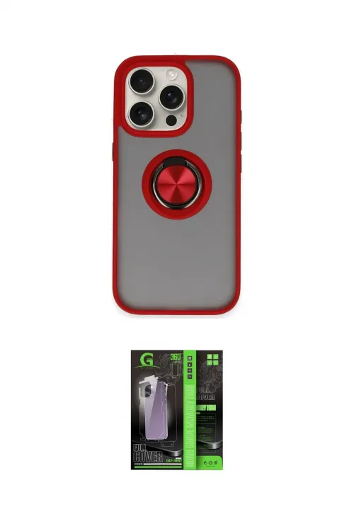 ieg™ iPhone 16 Pro Max Kılıf Yörünge Çizgi - Şeffaf 360 Full Body Arka Koruyucu