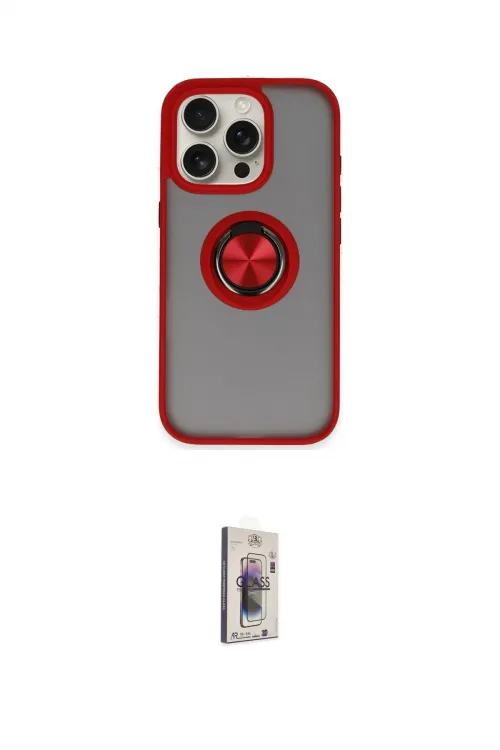 ieg™ iPhone 16 Pro Max Kılıf Yörünge Çizgi - Siyah Bilvis 3D Cam Ekran Koruyucu