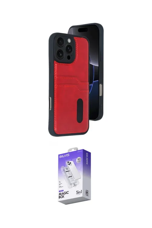ieg™ iPhone 16 Pro Max Kılıf Yörünge Işık Serisi - Siyah Bilvis 5in1 3D Magic Cam Ekran Koruyucu