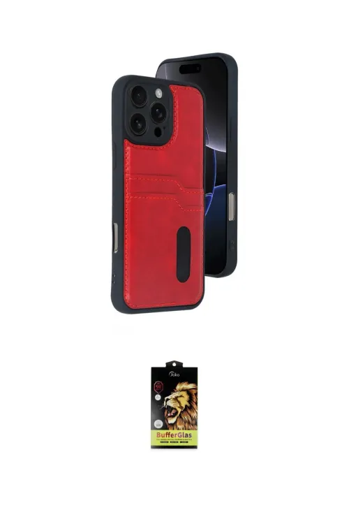 ieg™ iPhone 16 Pro Max Kılıf Yörünge Işık Serisi - Siyah Buffer Cam Ekran Koruyucu