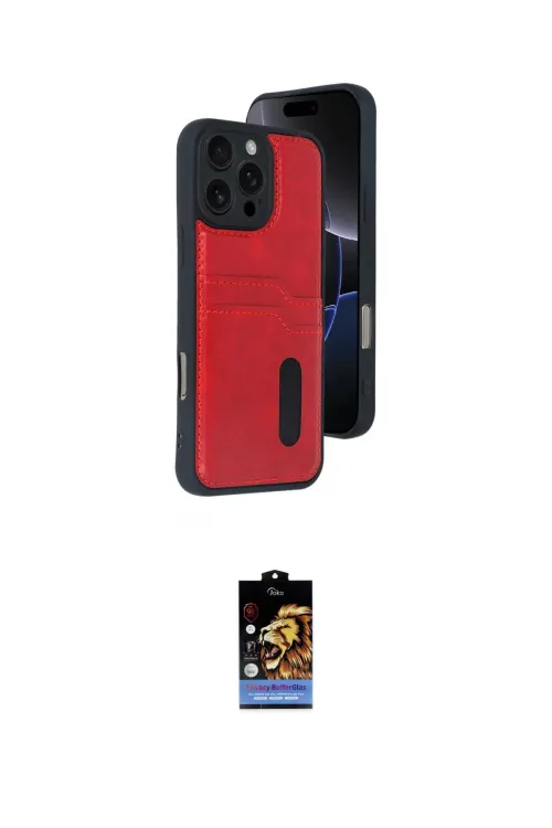 ieg™ iPhone 16 Pro Max Kılıf Yörünge Işık Serisi - Siyah Buffer Hayalet Cam Ekran Koruyucu