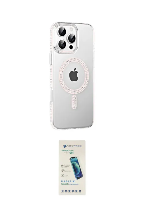 ieg™ iPhone 16 Pro Max Kılıf Yörünge Koleksiyonu - Şeffaf Pasifik Cam Ekran Koruyucu