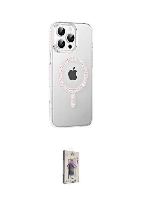 ieg™ iPhone 16 Pro Max Kılıf Yörünge Koleksiyonu - Siyah Bilvis 3D Cam Ekran Koruyucu