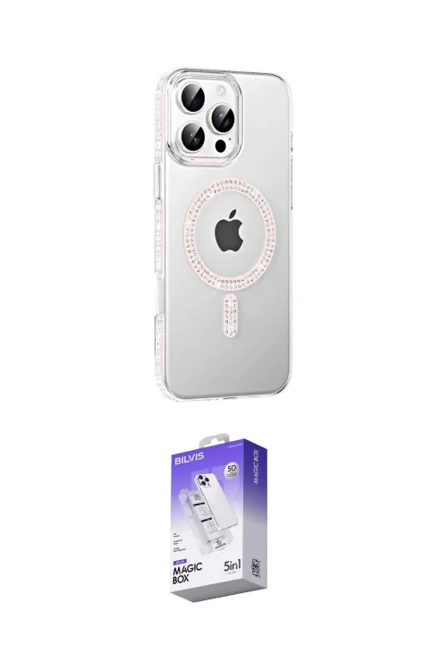 ieg™ iPhone 16 Pro Max Kılıf Yörünge Koleksiyonu - Siyah Bilvis 5in1 3D Magic Cam Ekran Koruyucu