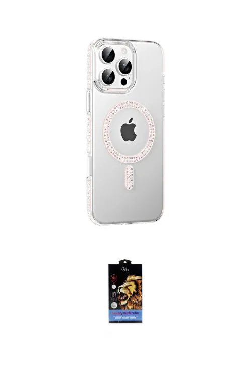 ieg™ iPhone 16 Pro Max Kılıf Yörünge Koleksiyonu - Siyah Buffer Hayalet Cam Ekran Koruyucu