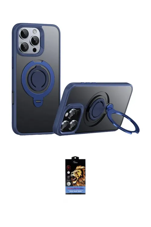 ieg™ iPhone 16 Pro Max Kılıf Zirve Çizgi Prime - Siyah Buffer Hayalet Cam Ekran Koruyucu