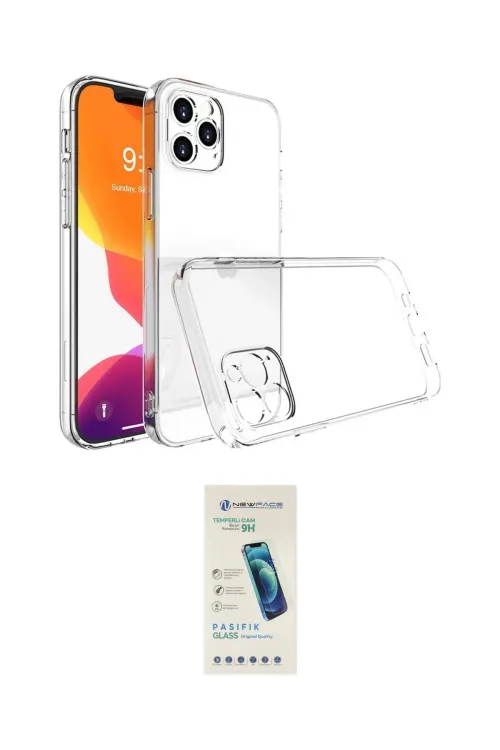 ieg™ iPhone 16 Pro Max Kılıf Zirve Doku - Şeffaf Pasifik Cam Ekran Koruyucu