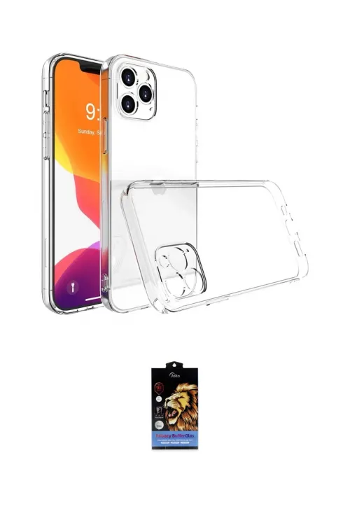 ieg™ iPhone 16 Pro Max Kılıf Zirve Doku - Siyah Buffer Hayalet Cam Ekran Koruyucu