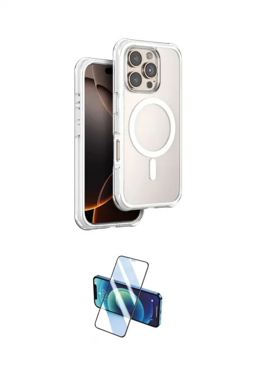ieg™ iPhone 16 Pro Max Kılıf Zirve Klasik Prime - Siyah 3D Antistatik Cam Ekran Koruyucu