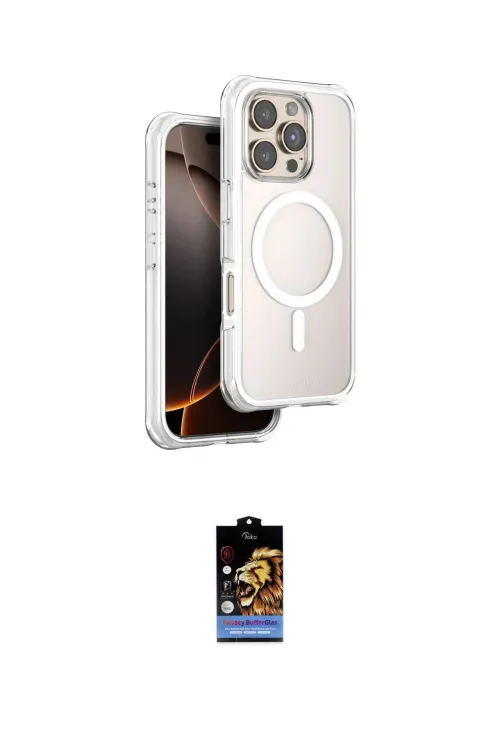 ieg™ iPhone 16 Pro Max Kılıf Zirve Klasik Prime - Siyah Buffer Hayalet Cam Ekran Koruyucu