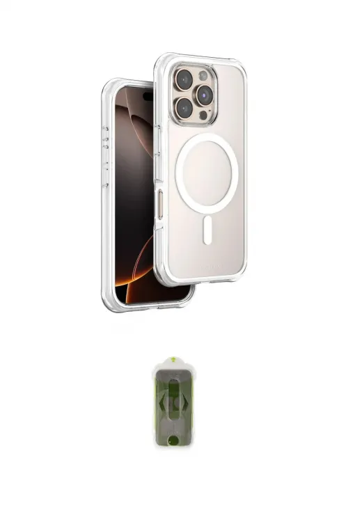 ieg™ iPhone 16 Pro Max Kılıf Zirve Klasik Prime - Siyah Joko Magic 5D Hayalet Cam