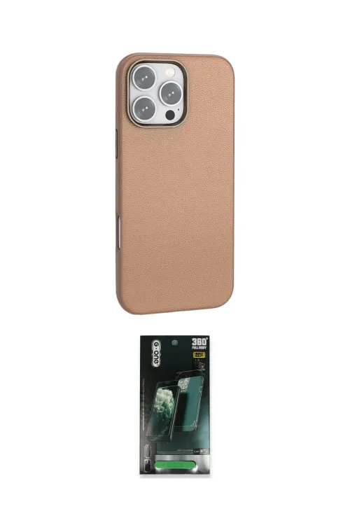ieg™ iPhone 16 Pro Max Kılıf Zirve Modern Prime - Siyah 360 Mat Full Body Arka Koruyucu