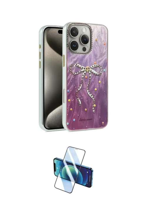 ieg™ iPhone 16 Pro Max Kılıf Zirve Modern Prime - Siyah 3D Antistatik Cam Ekran Koruyucu