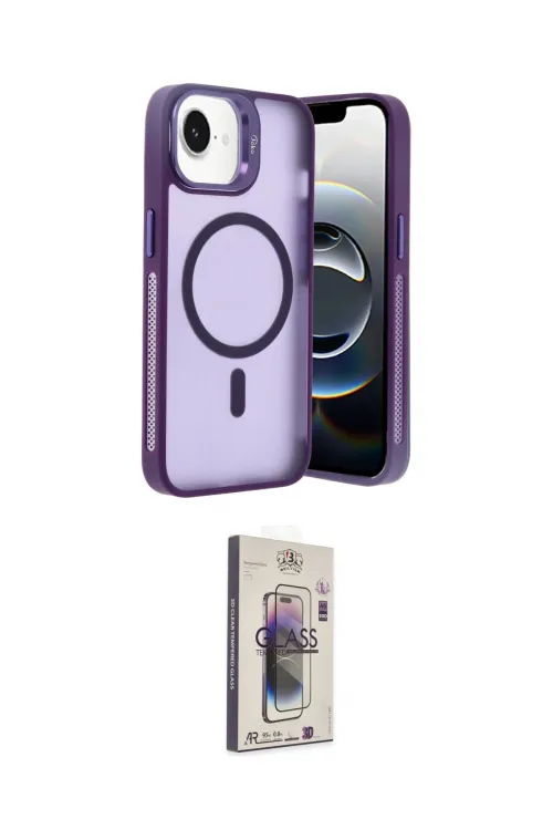ieg™ iPhone 16E Kılıf Akış Form - Siyah Bilvis 3D Cam Ekran Koruyucu