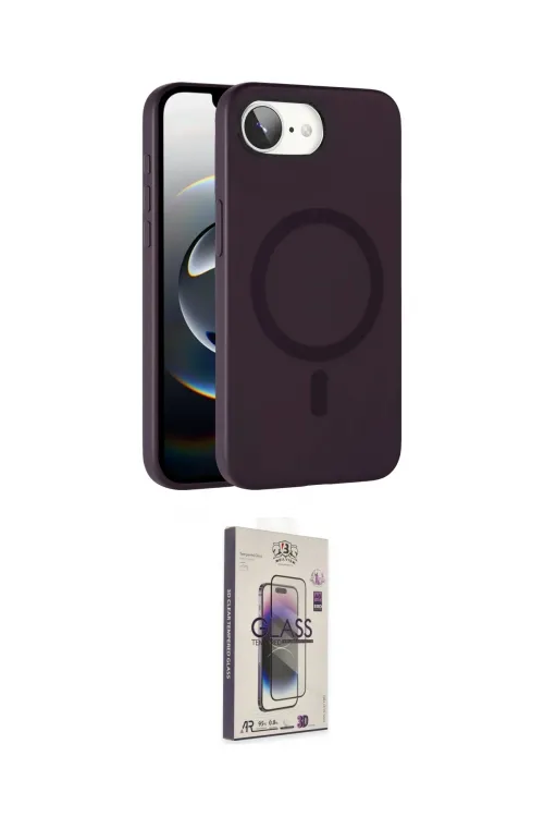 ieg™ iPhone 16E Kılıf Çekirdek Modern Prime - Siyah Bilvis 3D Cam Ekran Koruyucu