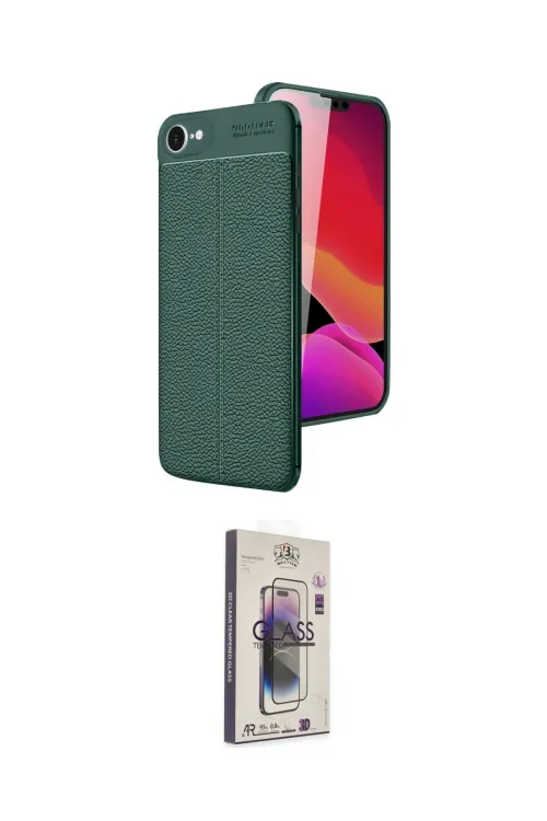 ieg™ iPhone 16E Kılıf Doruk Klasik Özel Seri - Siyah Bilvis 3D Cam Ekran Koruyucu
