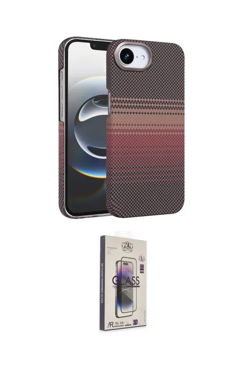 ieg™ iPhone 16E Kılıf Doruk Serisi - Siyah Bilvis 3D Cam Ekran Koruyucu